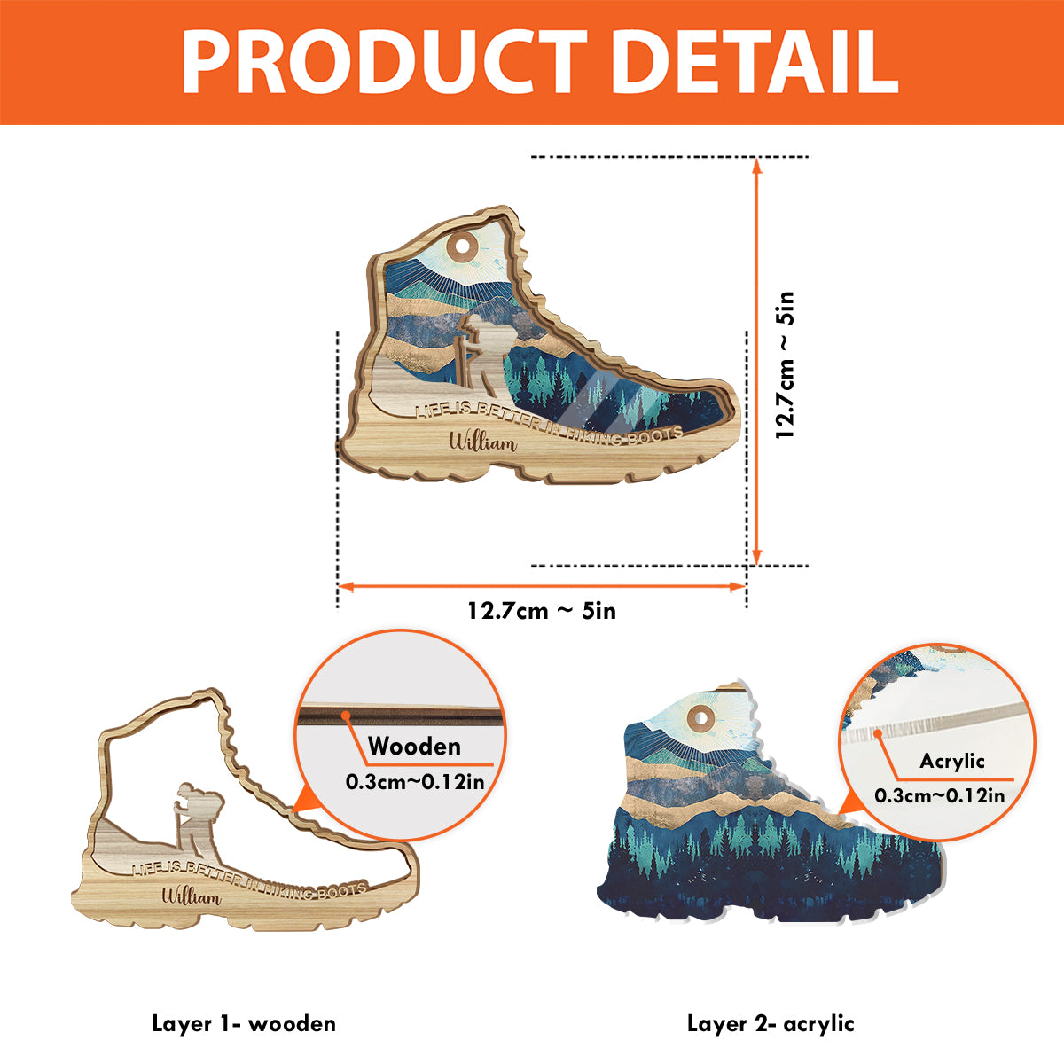 La vie est plus belle en chaussures de randonnée - Attrape-soleil de randonnée personnalisé