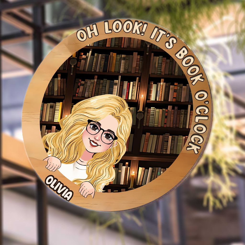 It's Book O'clock - Personalized Book Round Metal Sign