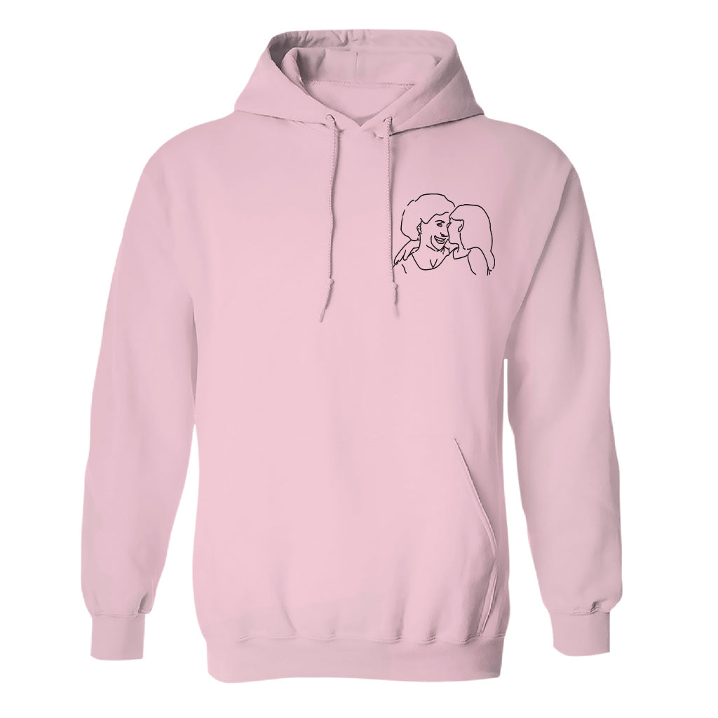 Individuelle Linienzeichnung – Personalisierter bestickter Oma-Hoodie