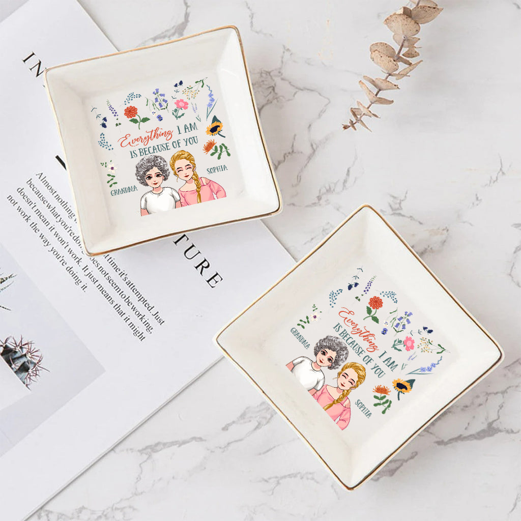 Everything I Am - Gift for mom, grandma, daughter, son, granddaughter, grandson - Personalized Jewelry Dish