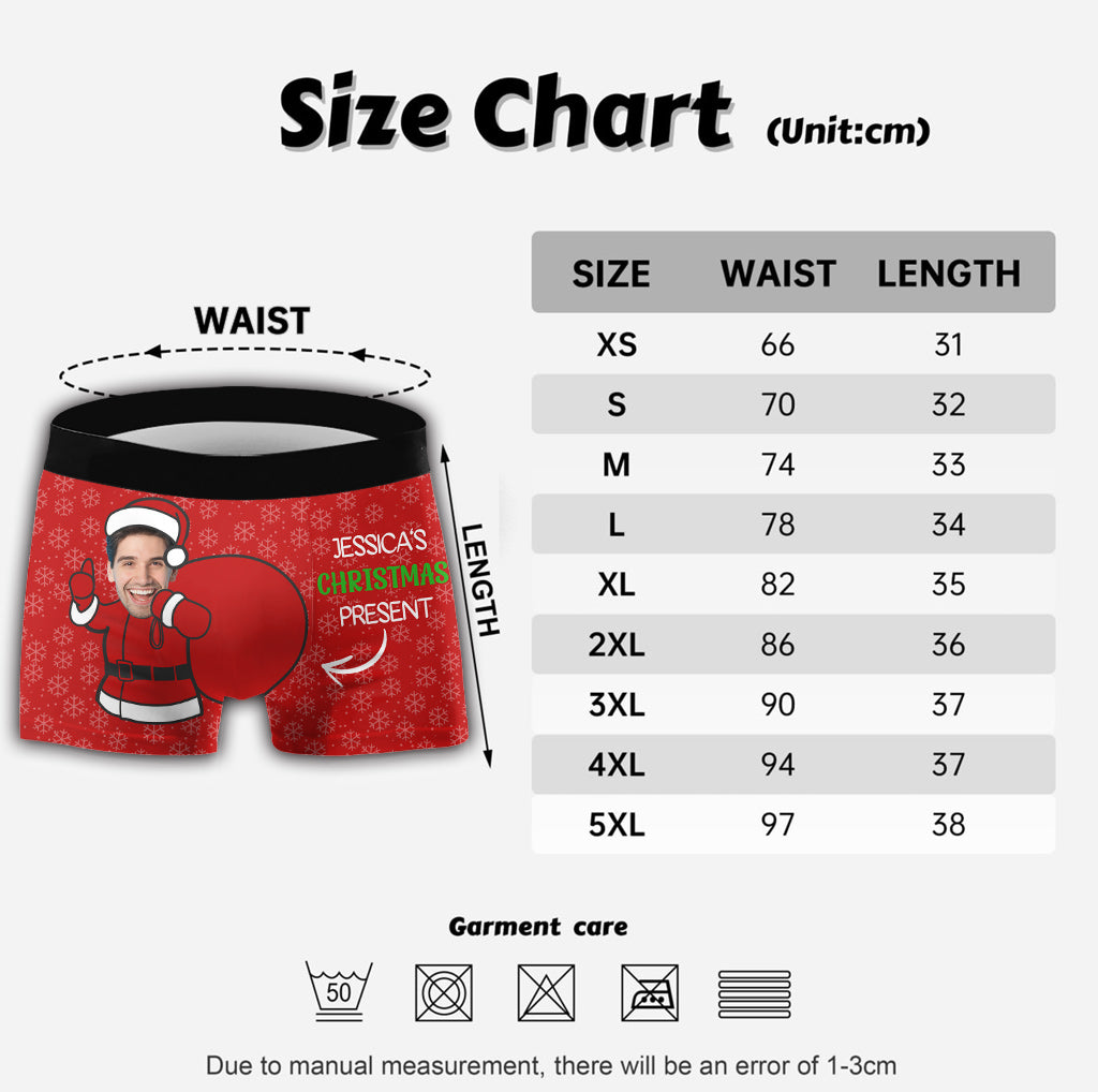 Christmas Present - Personalized Couple Men Boxer Briefs