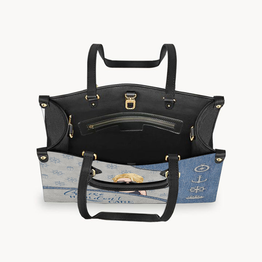 Cruise Hair Don't Care - Personalized Cruising Leather Handbag