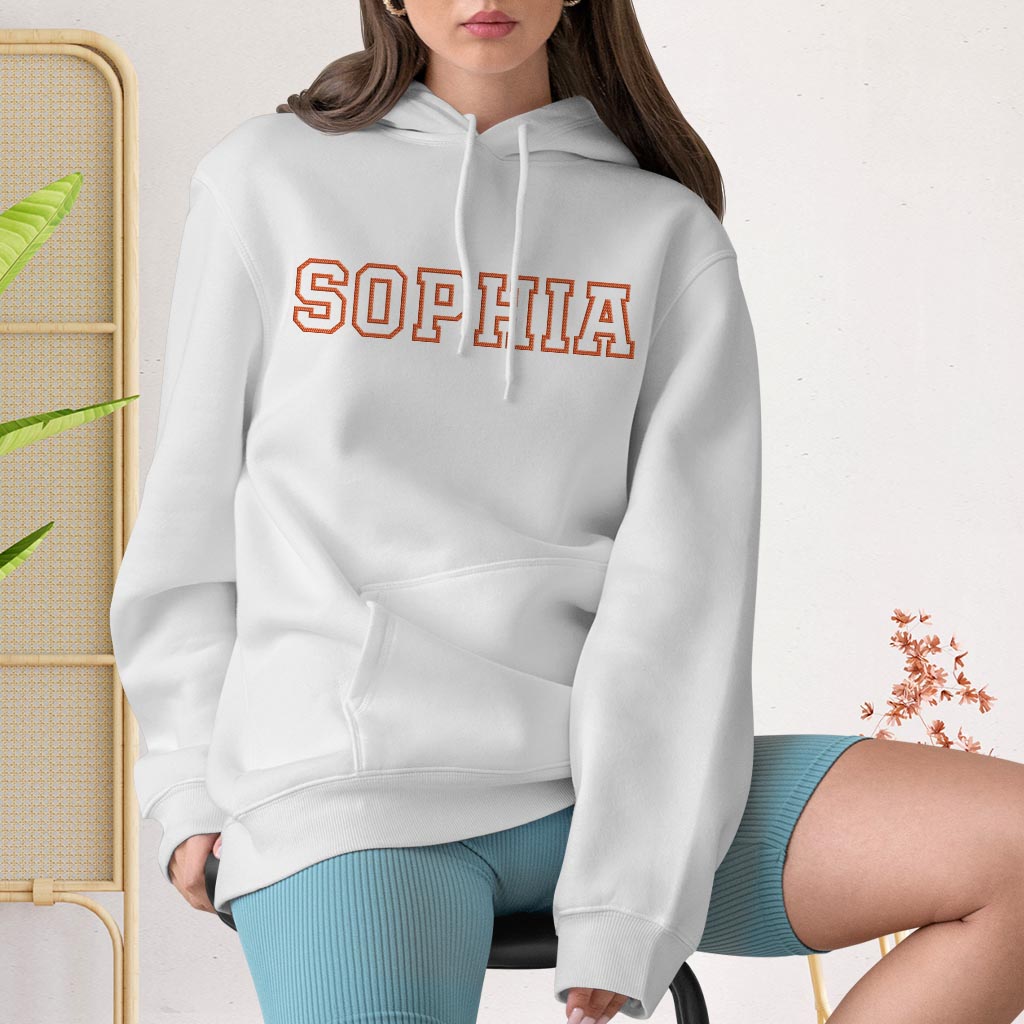 Custom Name - Personalized Couple Embroidered Hoodie