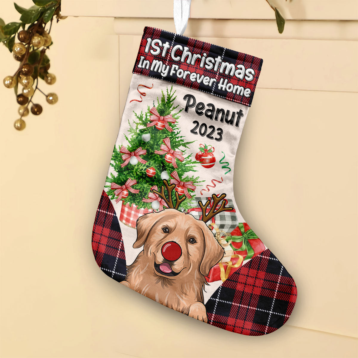 Mon premier Noël - Chaussettes de Noël personnalisées pour chiens