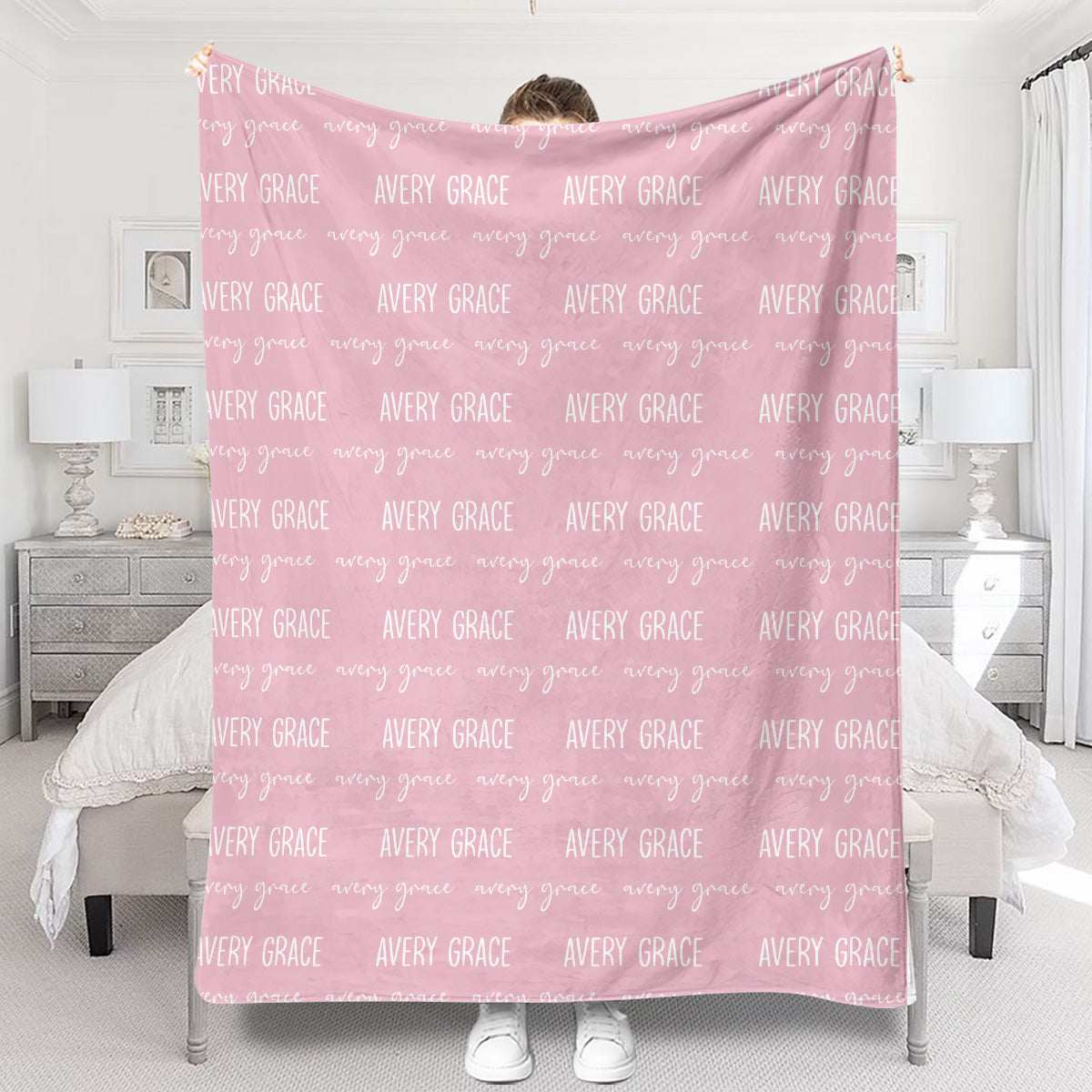Individuelles Namensmuster – Personalisierte Babydecke
