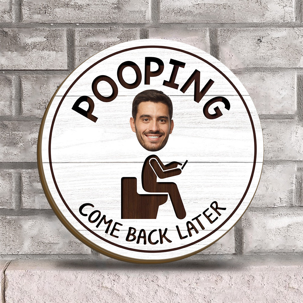 Funny Bathroom Sign - Personalized Couple Interchangeable Wood Sign