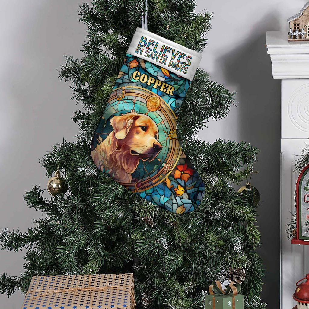 Believes In Santa Paws - Personalized Dog Christmas Stockings