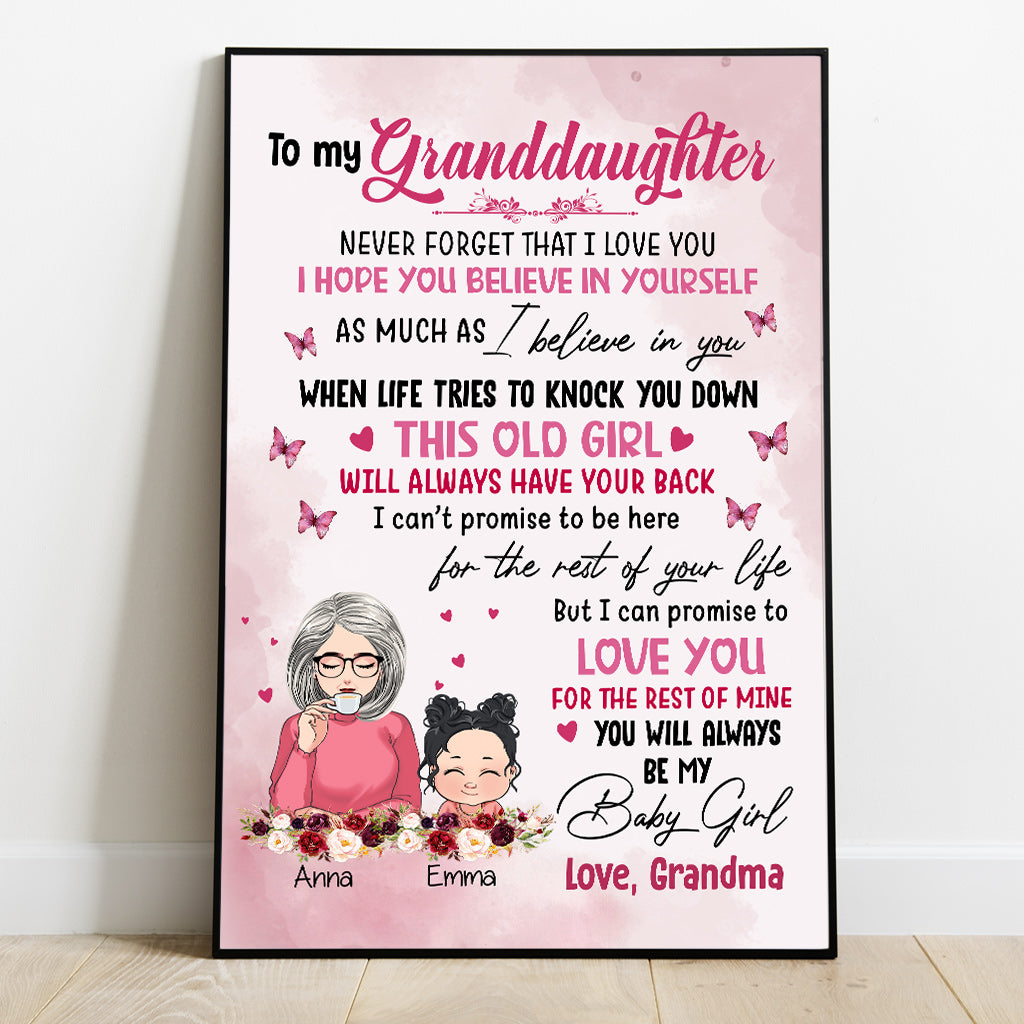 To My Granddaughter - Personalized Grandma Canvas And Poster