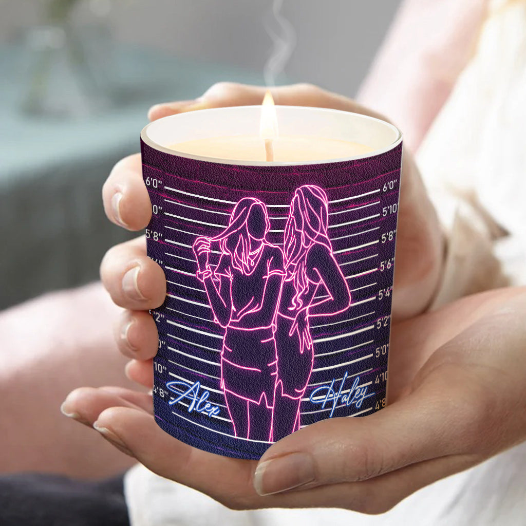 Congrats On Being My Partner In Crime - Gift for friend - Personalized Candle With Wooden Lid