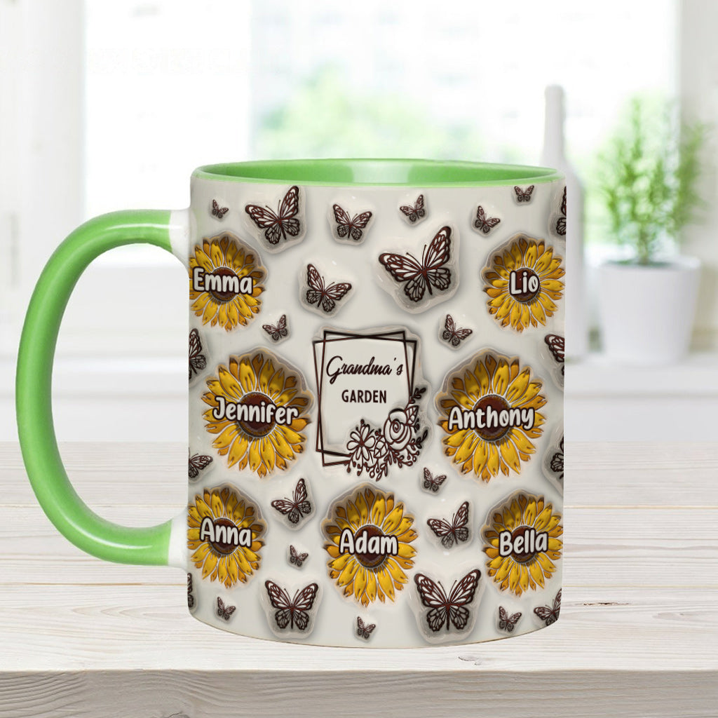 Le jardin de tournesols de grand-mère - Cadeau pour grand-mère - Mug personnalisé