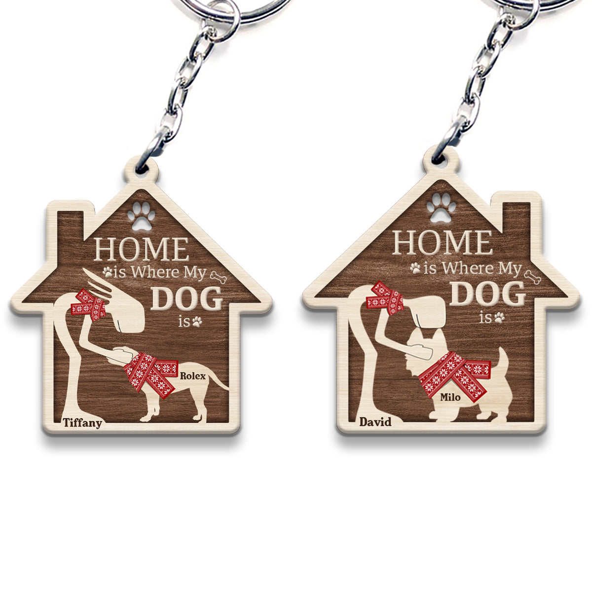 Home Is Where My Dog Is - Personalized Dog Keychain