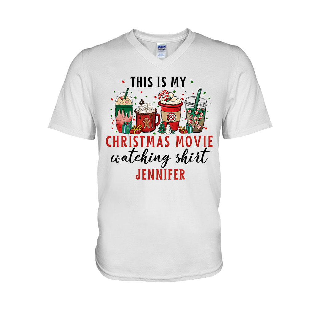 This Is My Xmas Movie Watching Shirt - Personalized Christmas T-shirt And Hoodie