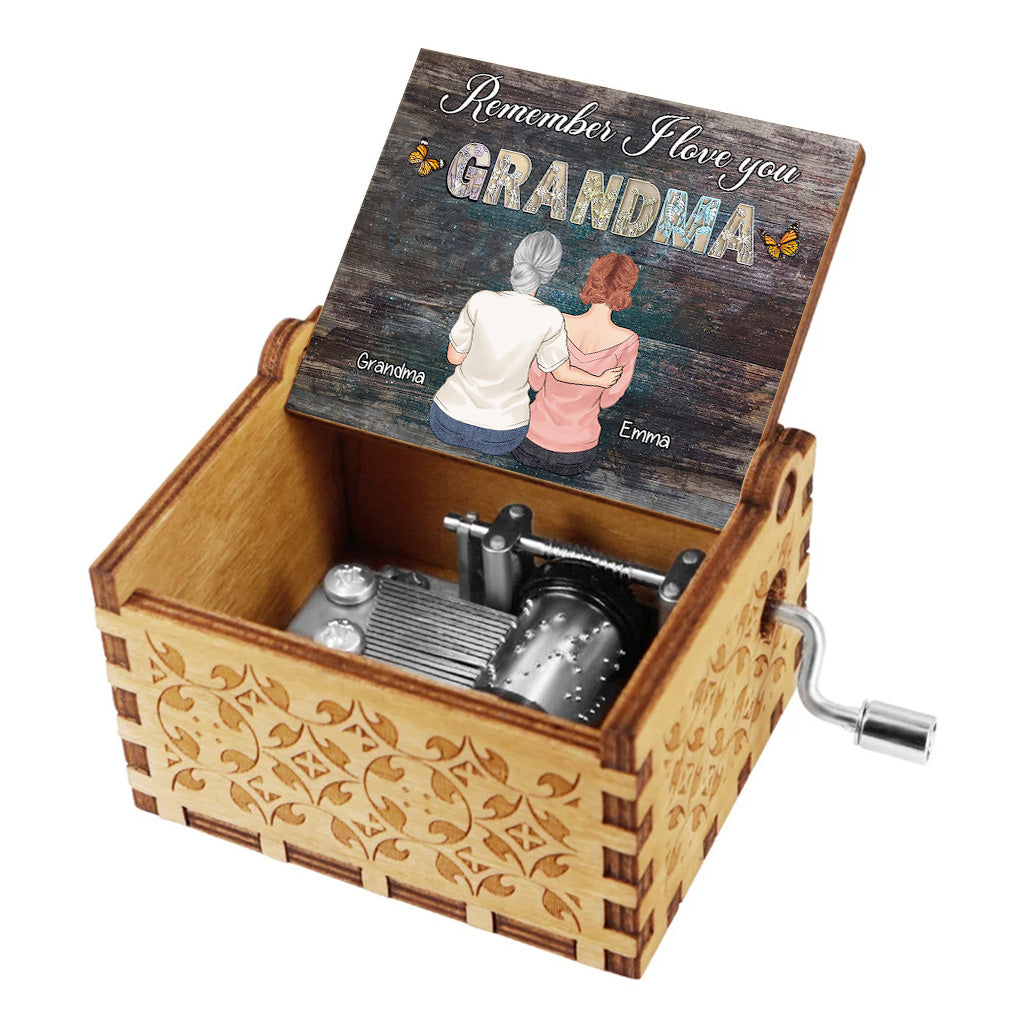 Remember We Love You - Gift for mom, grandma, aunt - Personalized Hand Crank Music Box