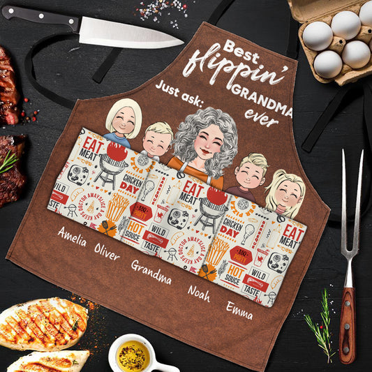 Best Flippin' Dad - Gift for dad, grandma, grandpa, mom, uncle, aunt - Personalized Apron