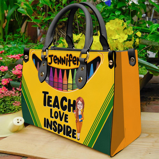 Positive Affirmations Butterfly - Personalized Butterfly Leather handbag