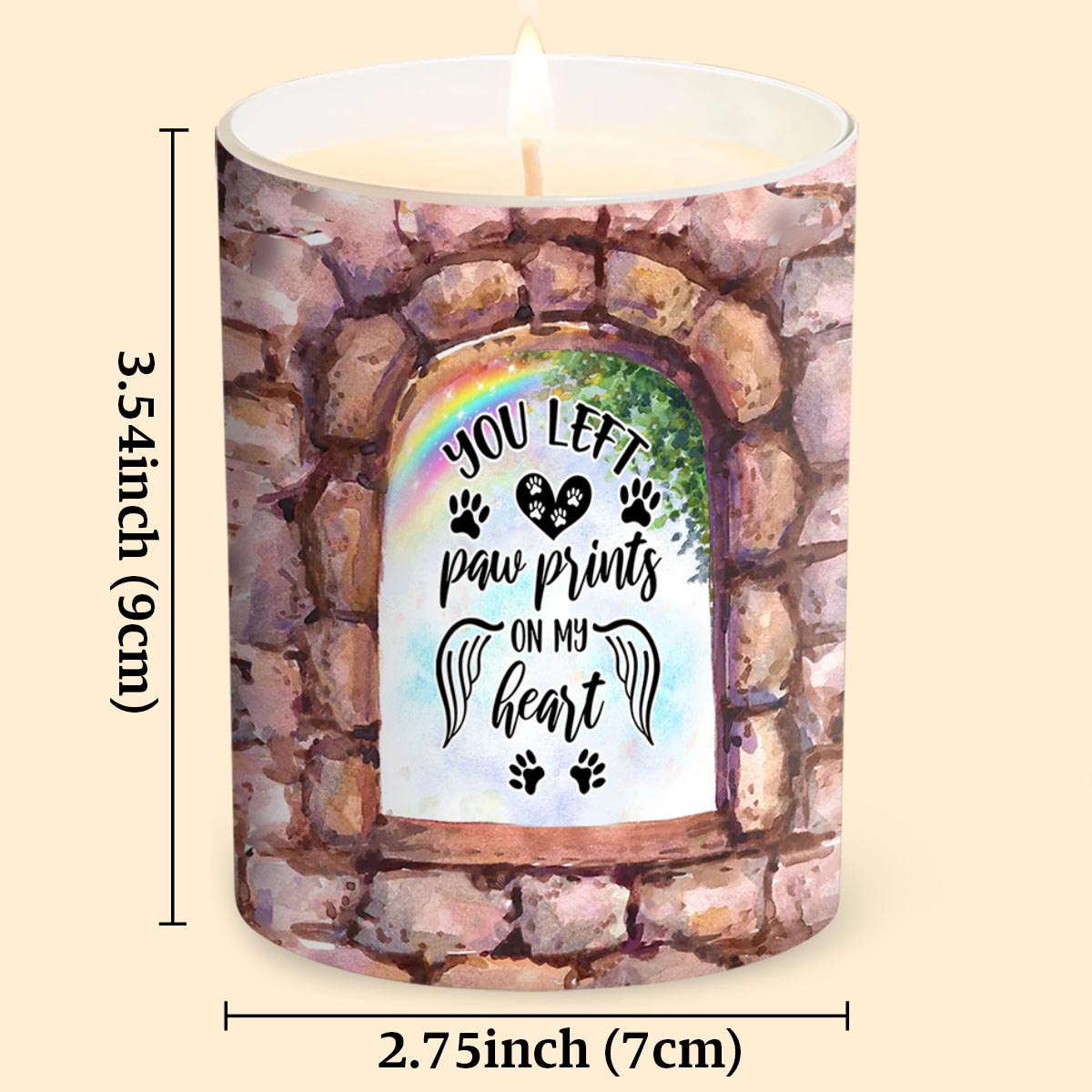 No Longer By My Side - Personalized Dog Candle With Wooden Lid