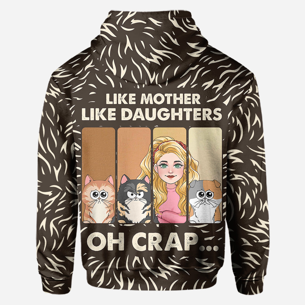 Wie die Mutter, so der Vater, so die Tochter, so der Sohn. Katzen- und Hundeliebhaber – personalisiertes T-Shirt mit Katzenmotiv.