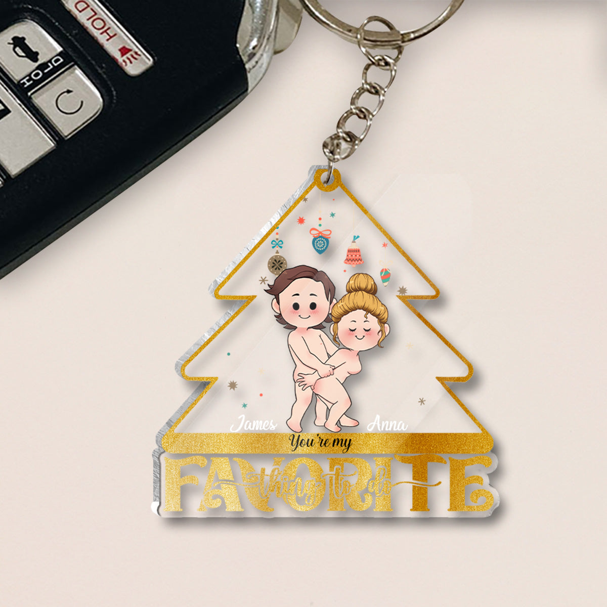 You're My Favevorite Thing To Do - Personalized Couple Keychain