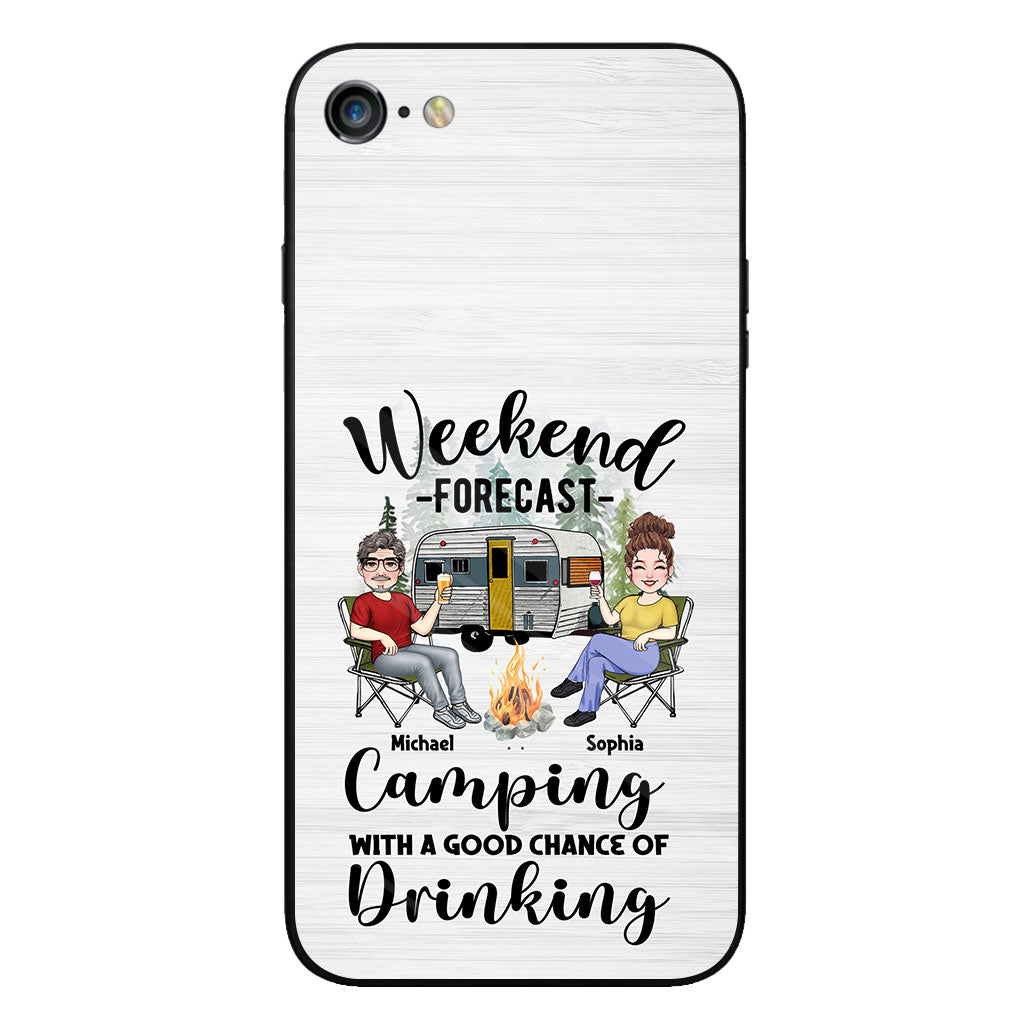 Weekend Forecast - Personalized Camping Clear Phone Case