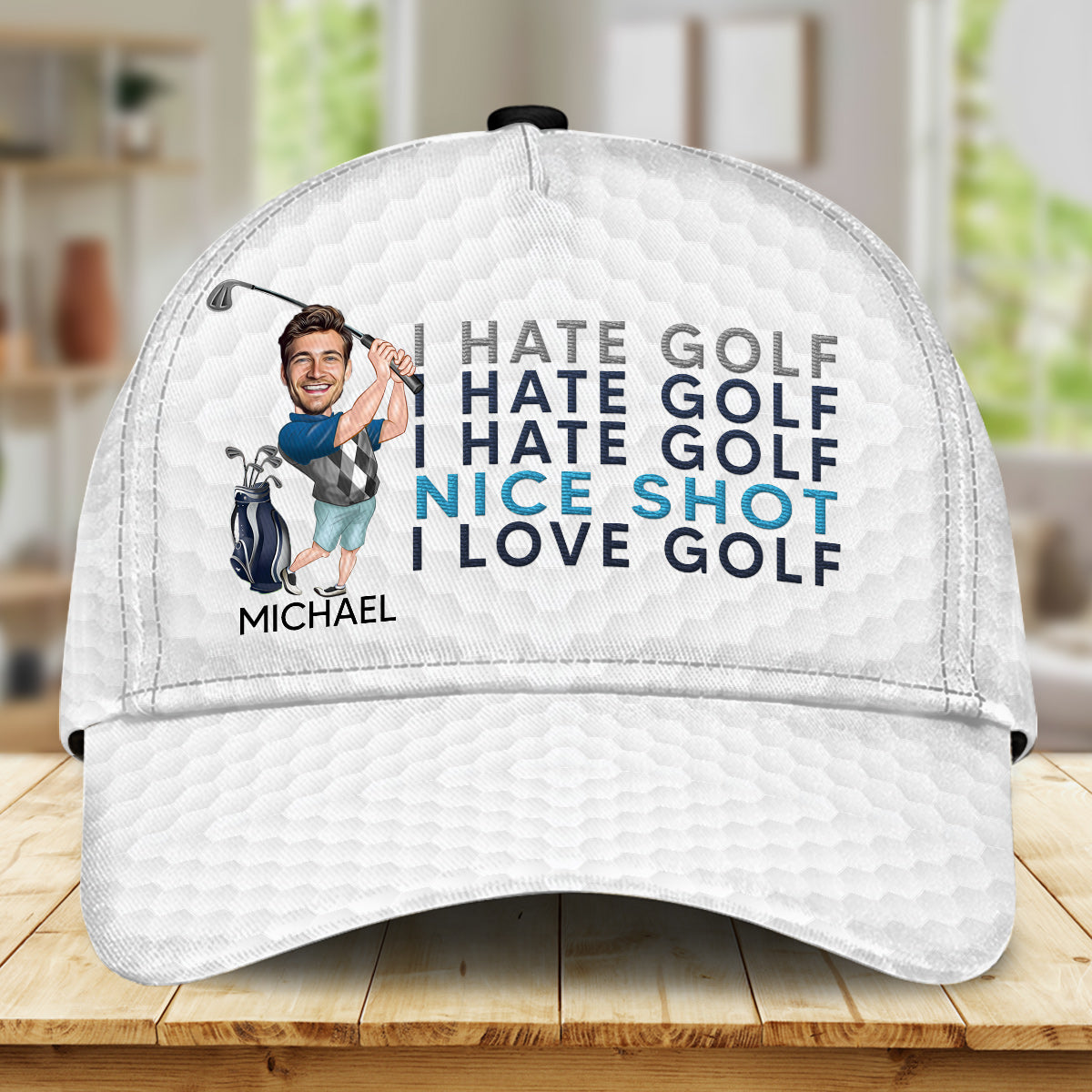 Photo Inserted Funny Golfer - Personalized Golf Classic Cap