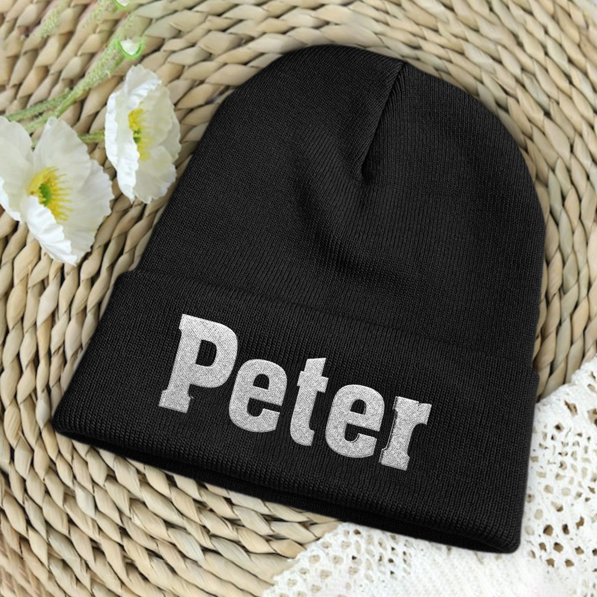 Custom Name - Personalized Step Dad Embroidered Beanie