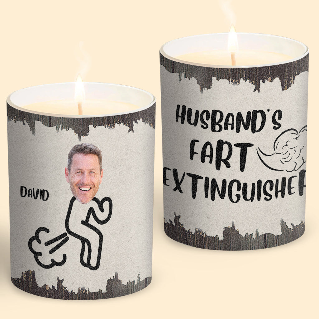 Fart Extinguisher - Gift for dad, grandma, grandpa, mom, uncle, aunt, son, daughter, brother, sister, granddaughter, grandson, husband, wife, boyfriend, girlfriend, friend - Personalized Candle With Wooden Lid