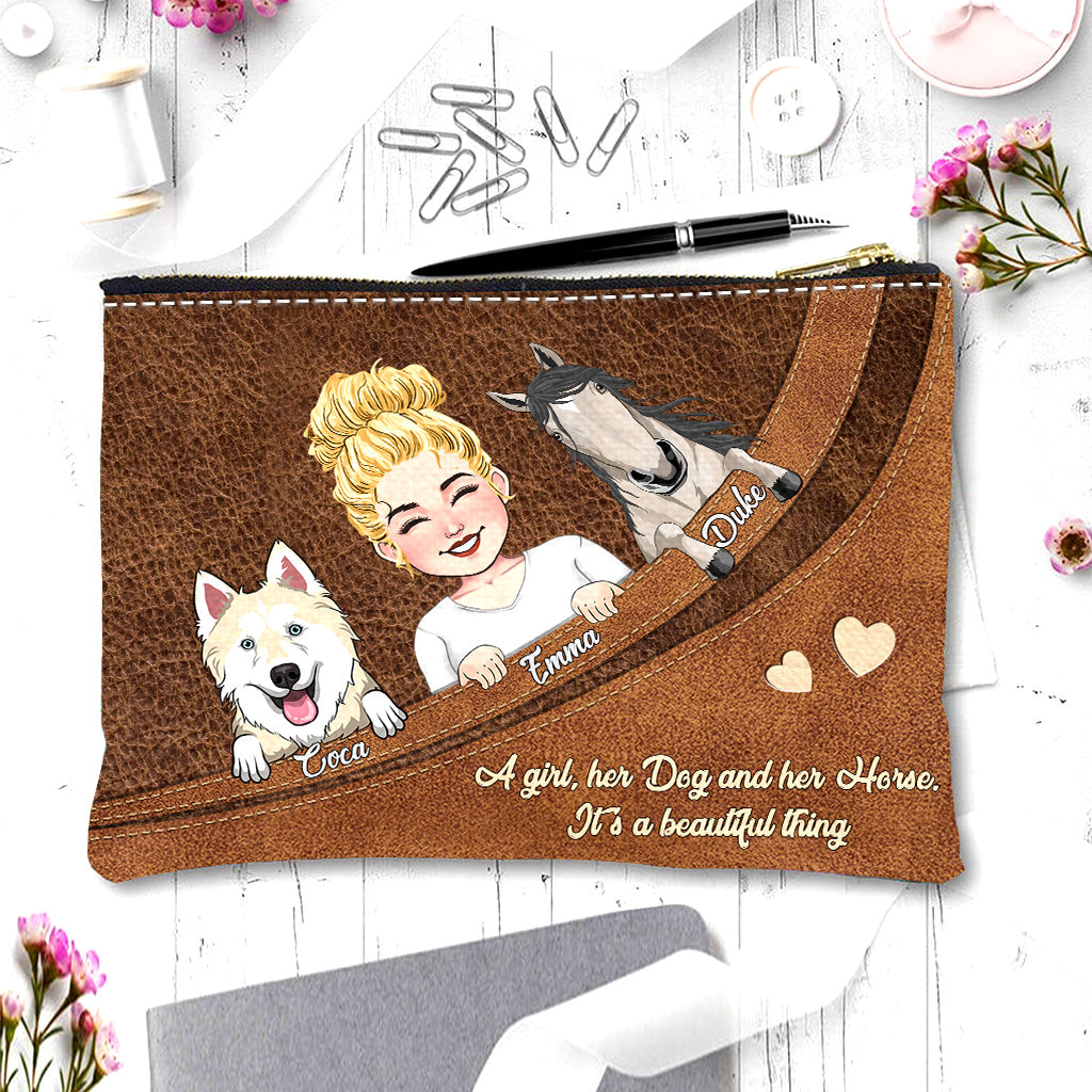 What A Beautiful Thing - Horse gift for dog lover, cat lover - Personalized Pouch