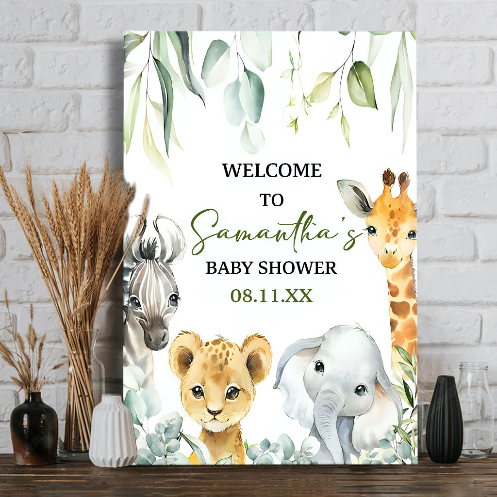 Bienvenue à la Baby Shower - Toile et affiche personnalisées pour nouveau-né