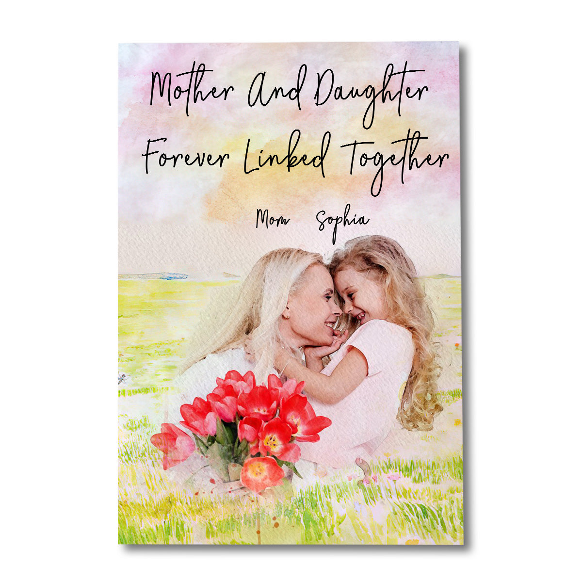 Mother And Daughter - Personalized Mother Canvas And Poster