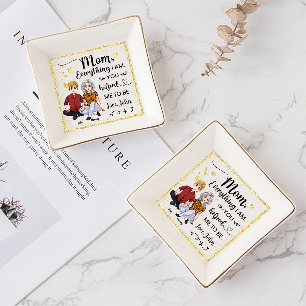 You Helped Me To Be - Personalized Mother Jewelry Dish