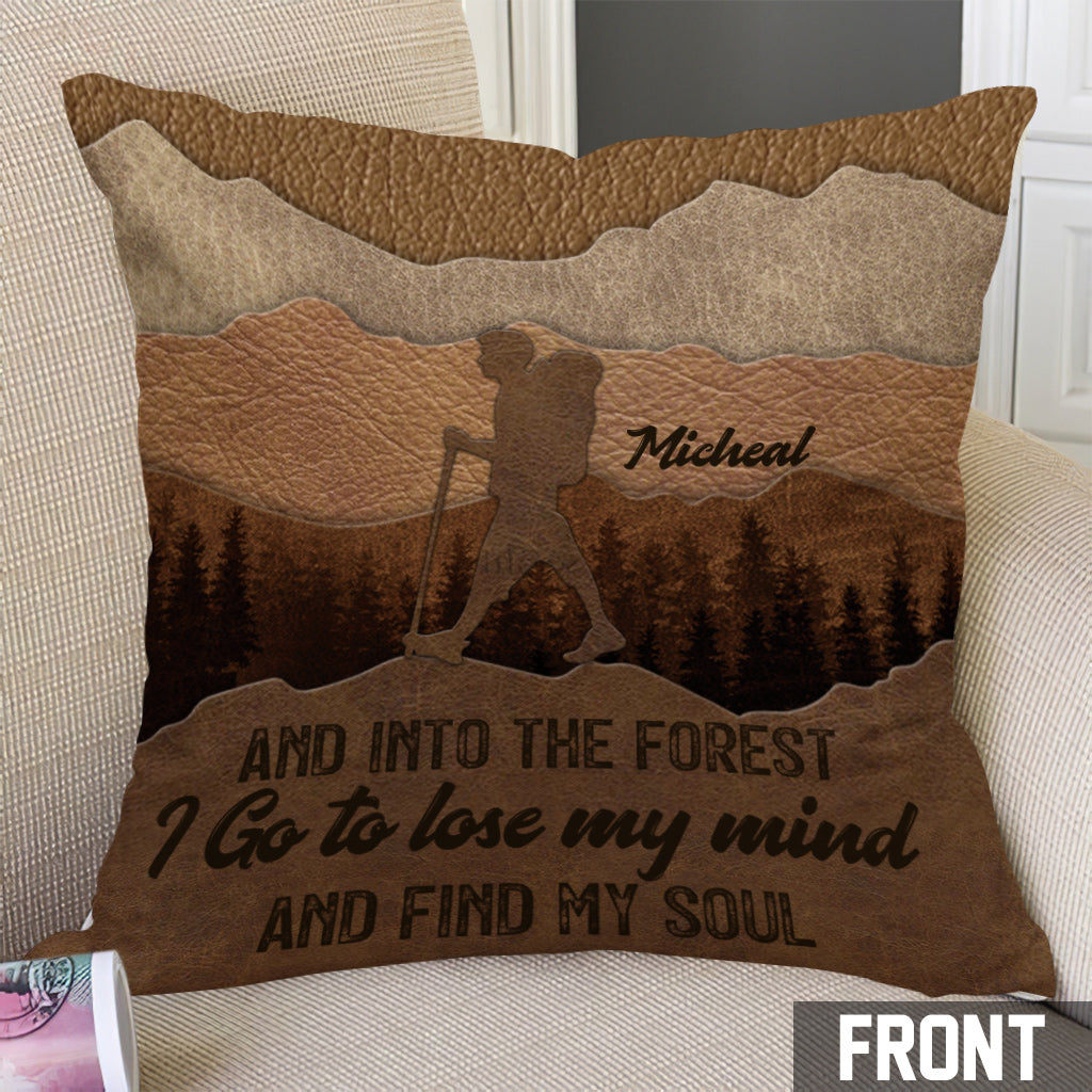 Und hinein in den Wald gehe ich - Personalisiertes Wanderkissen