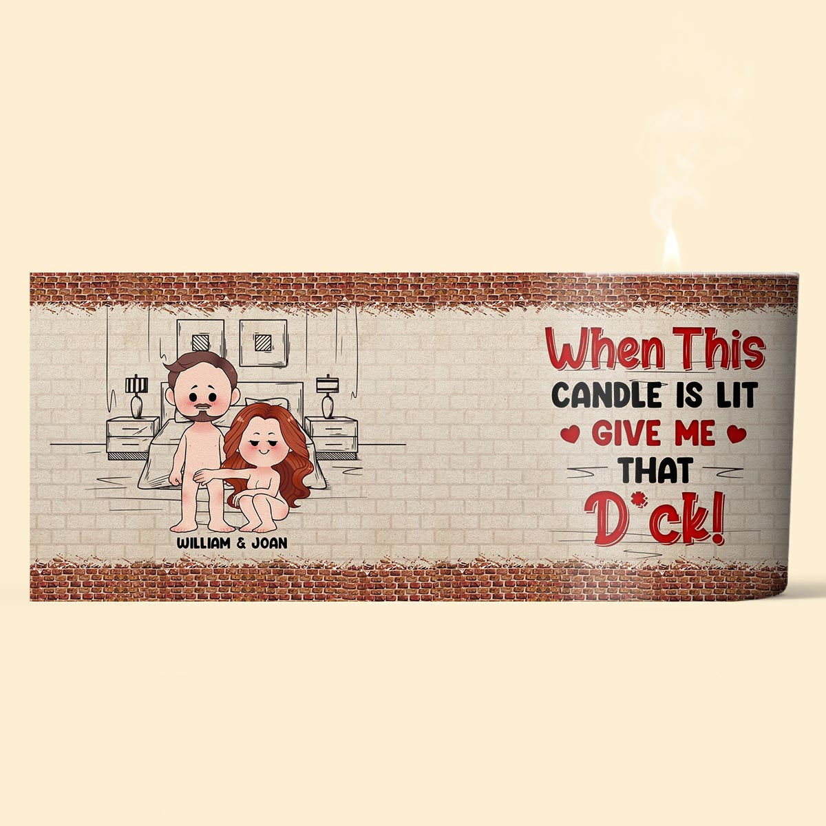 When This Candle Is Lid - Personalized Couple Candle With Wooden Lid