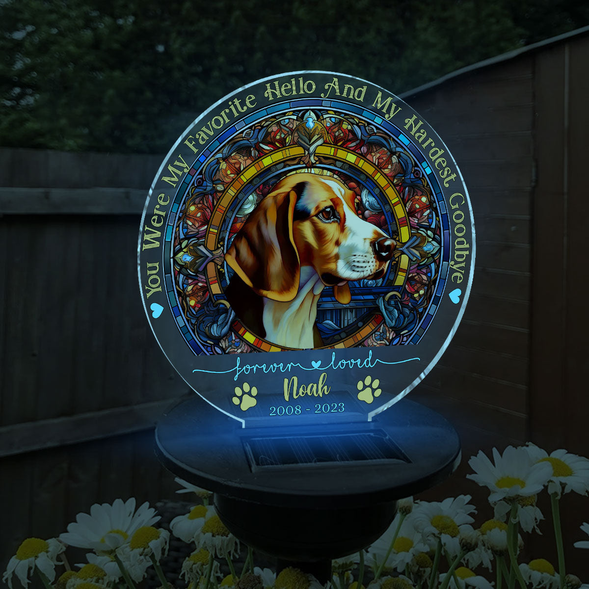 Du warst mein Liebling! Hallo – Personalisierte Solar-Gartenleuchte für Hunde