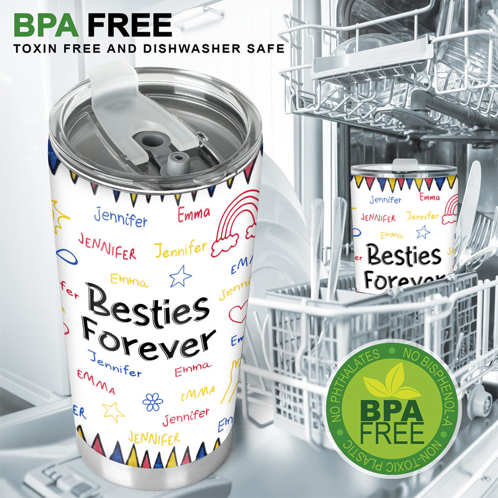 Besties Forever - Gift for friend - Personalized Tumbler