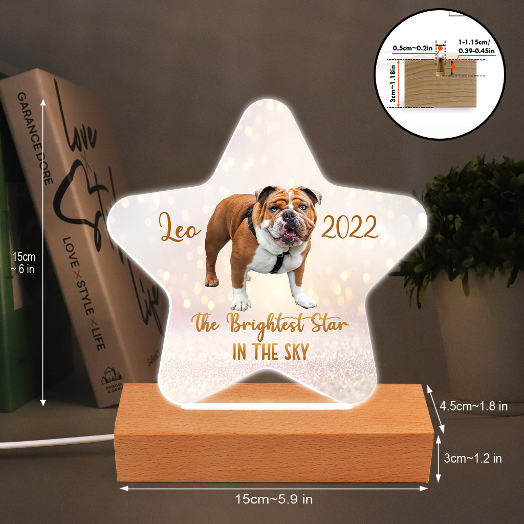 The Brightest Star In The Sky - Cat gift for who lose cat - Personalized Shaped Plaque Light Base
