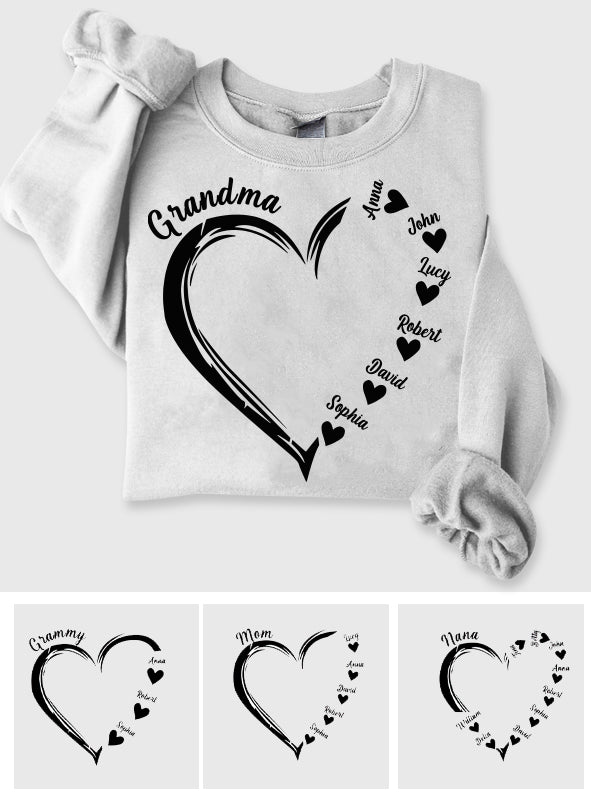 Grandma Heart - Personalized Grandma T-shirt And Hoodie