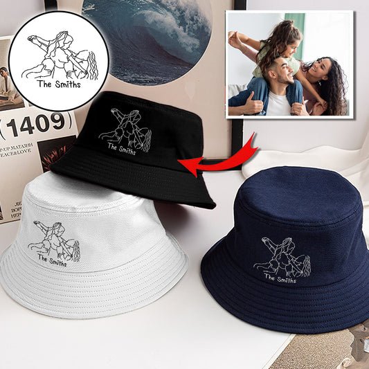 Custom Photo - Personalized Family Embroidered Bucket Hat