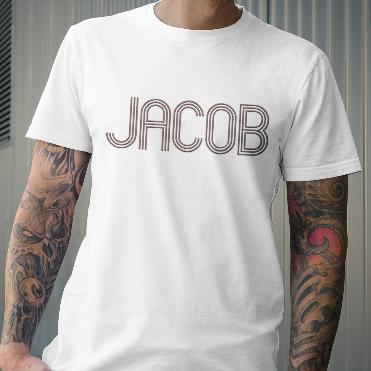 T-shirt brodé personnalisé avec nom - Beau-père