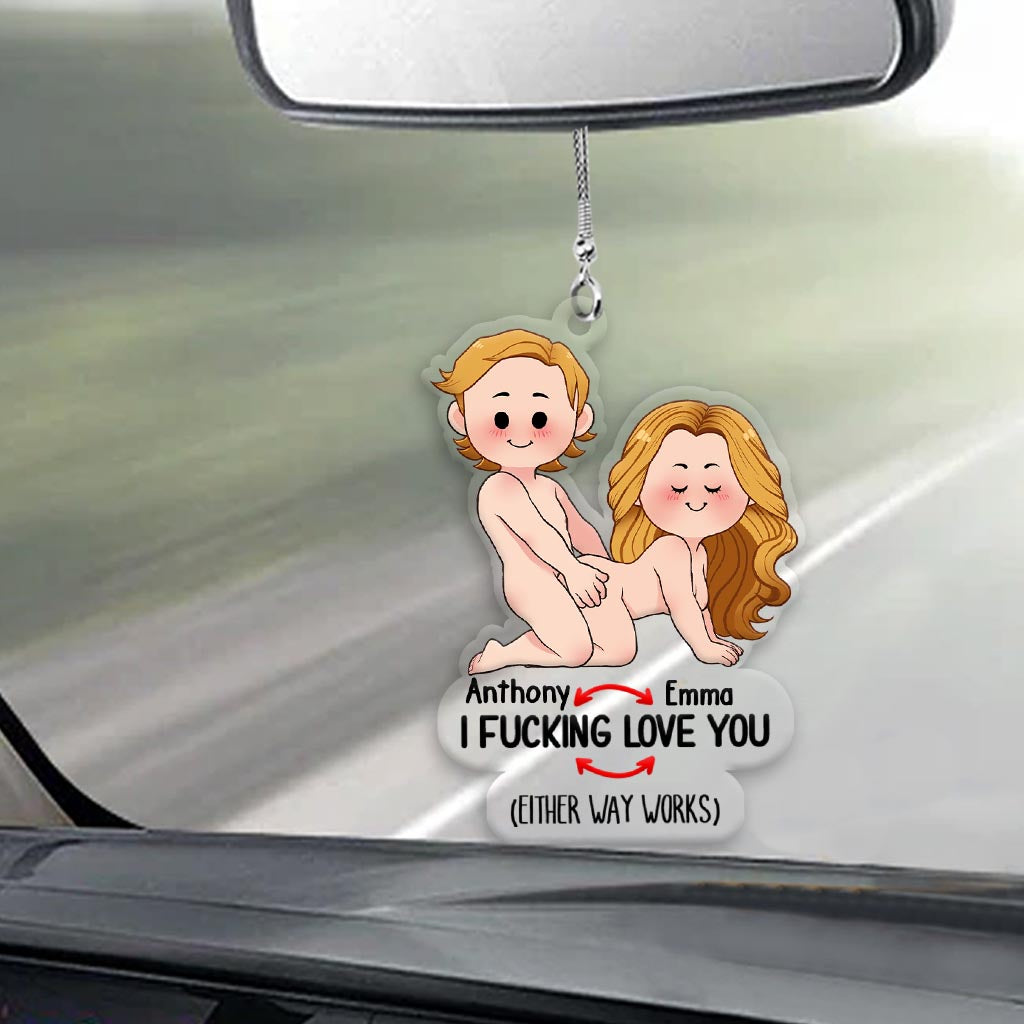 I Love You - gift for husband, wife, boyfriend, girlfriend - Personalized Transparent Car Ornament