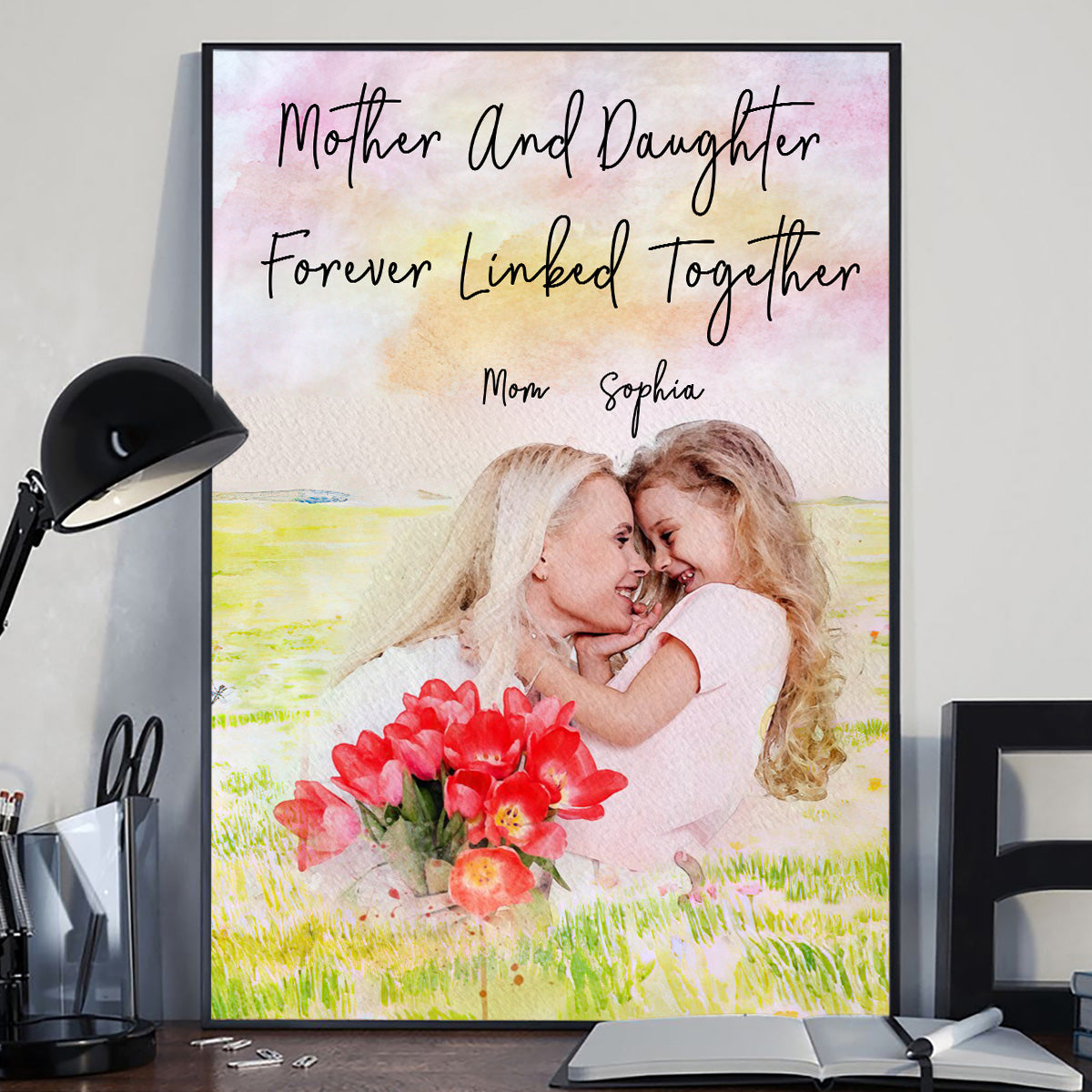 Mother And Daughter - Personalized Mother Canvas And Poster