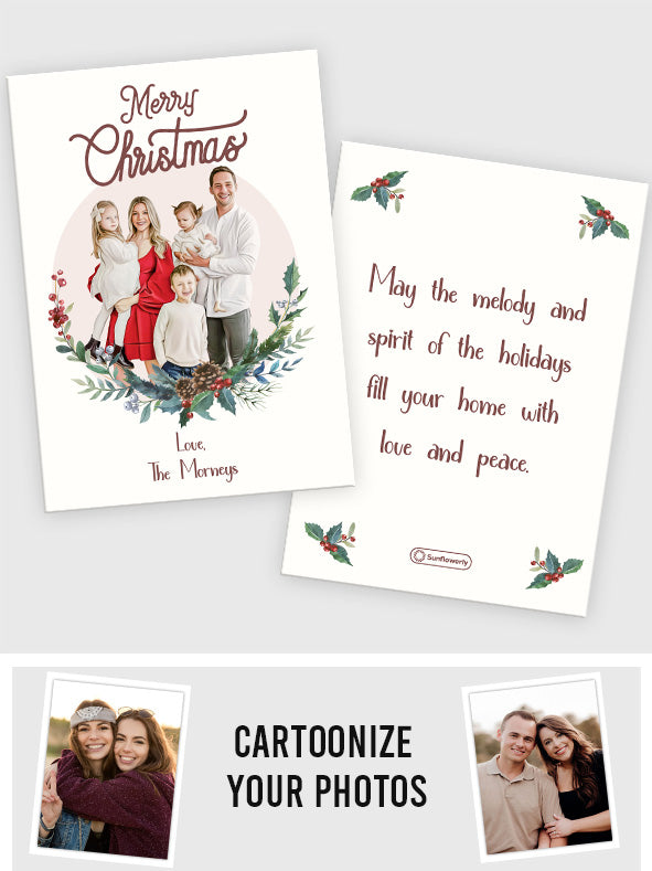 Merry Christmas - Personalized Family Greeting Card