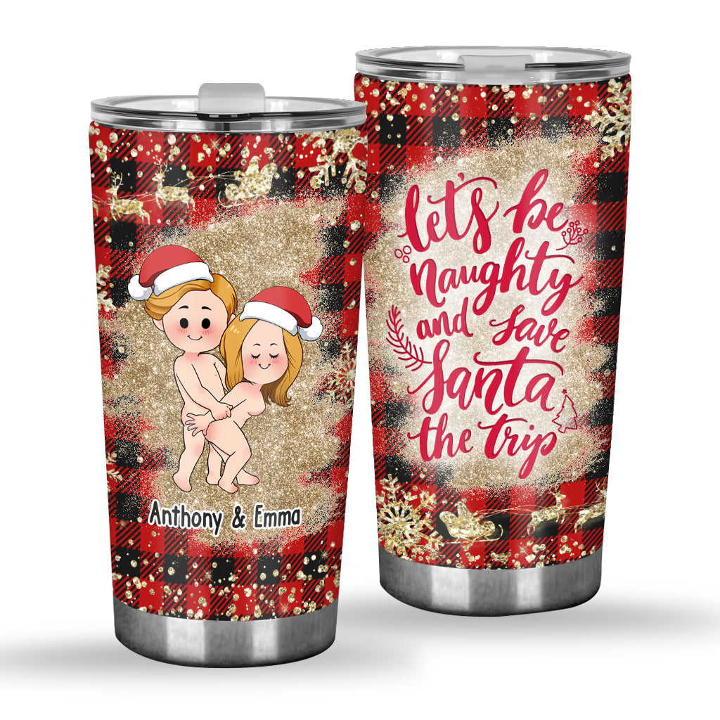 Let's Be Naughty - Personalized Couple Tumbler