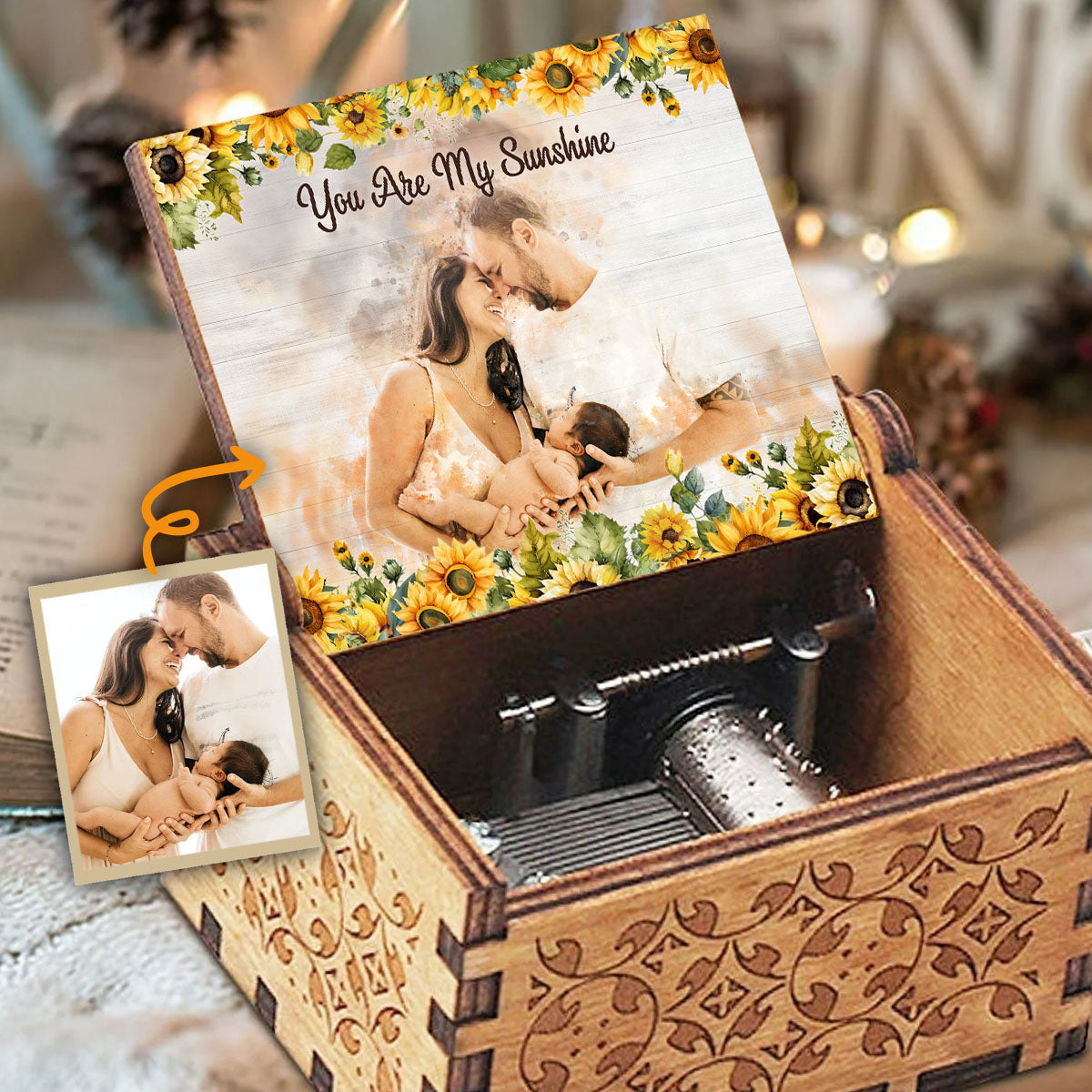 Our Family - Personalized Family Hand Crank Music Box