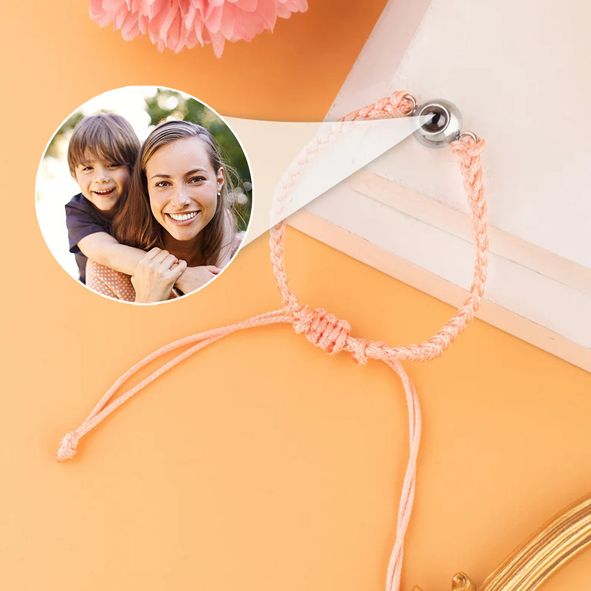 Bracelet de projection personnalisé « J’aime mon fils »