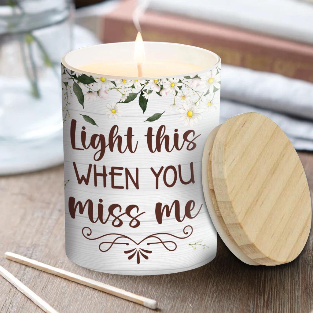 Light This When You Miss Me - Dog gift for who lose dog, who lose cat - Personalized Candle With Wooden Lid