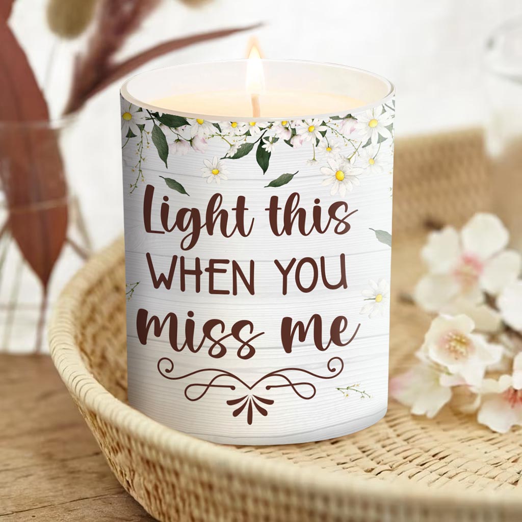 Light This When You Miss Me - Dog gift for who lose dog, who lose cat - Personalized Candle With Wooden Lid