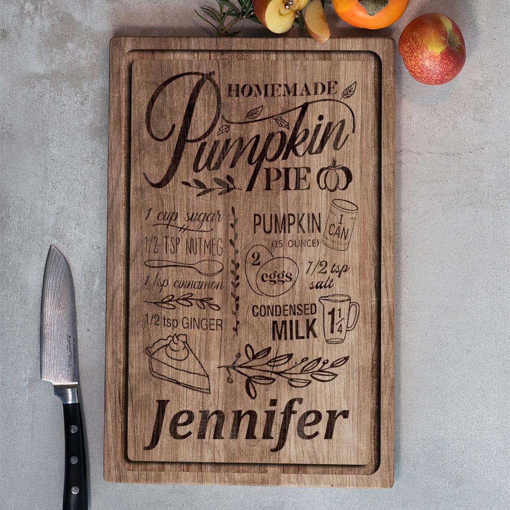 Pumpkin Pie - Personalized Thanksgiving Cutting Board