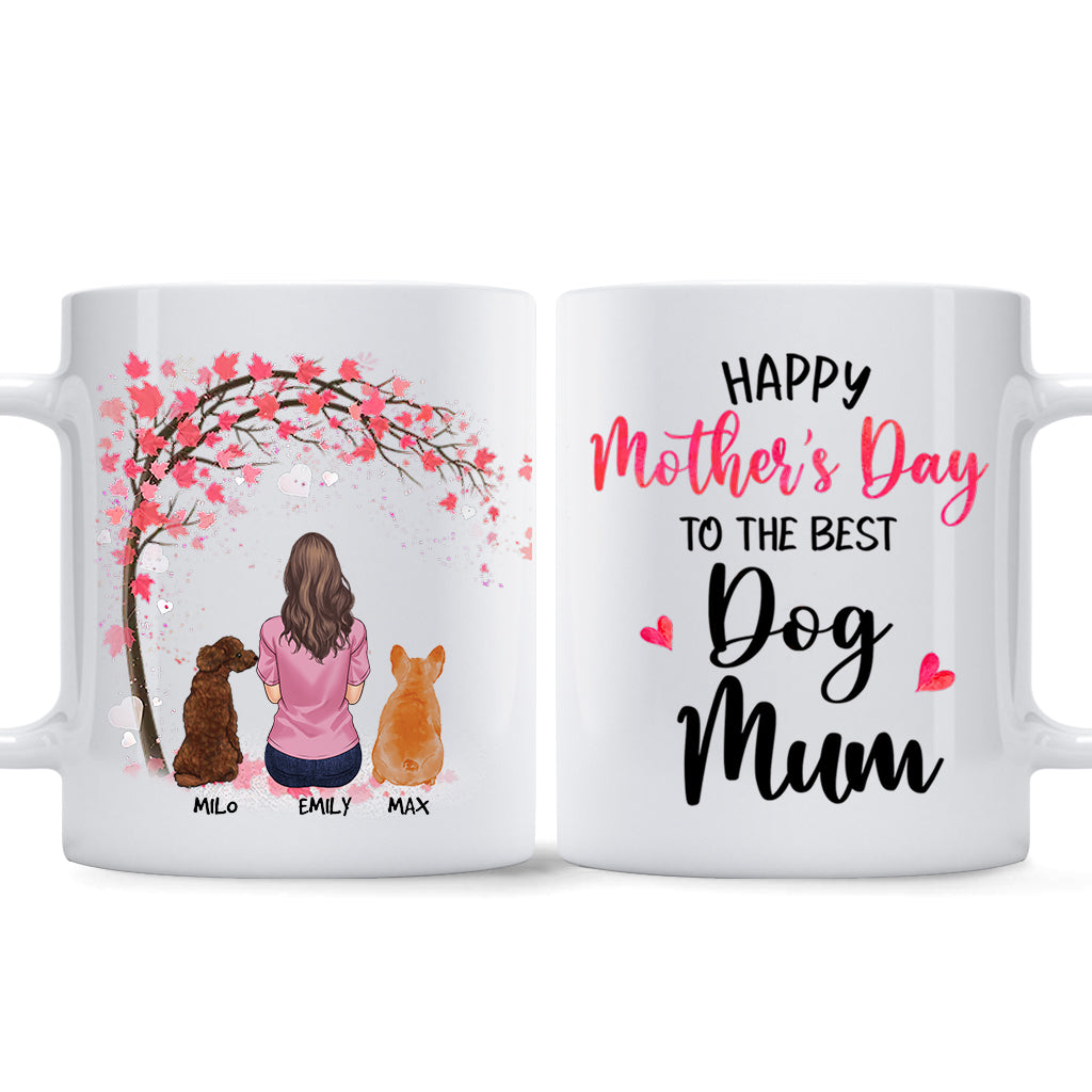 Alles Gute zum Muttertag an die beste Mama – Geschenk für Hundebesitzer – Personalisierte Tasse