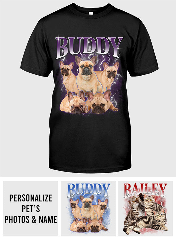 T-shirt et sweat à capuche personnalisés style rap bootleg - Cadeau idéal pour les amoureux des chiens et des chats - T-shirt et sweat à capuche personnalisés