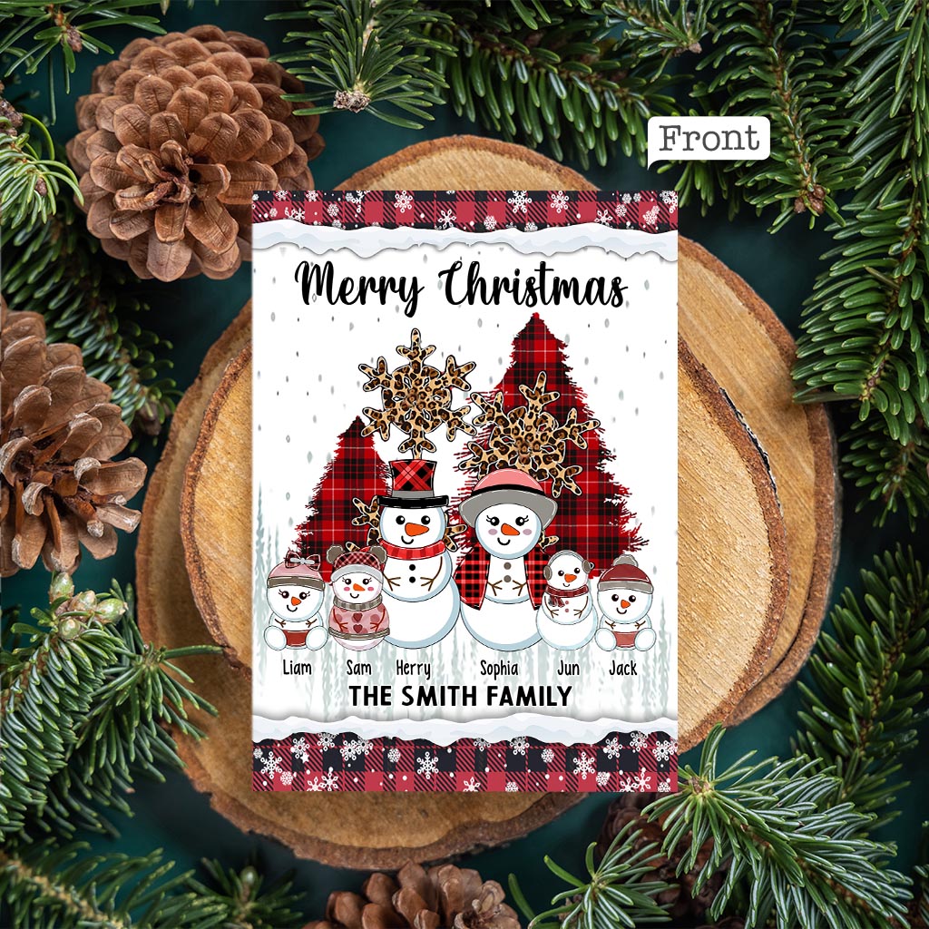 Merry Christmas Snowman - Personalized QR Greeting Card